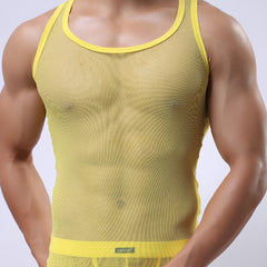 New style mesh vest T-shirt sexy men's breathable sports sleeveless