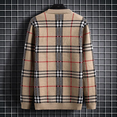 Men's Casual Fashion Striped Knitted Cardigan