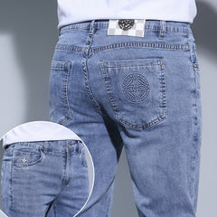 Men's New High-end Fashion Embroidered Stretch Jeans