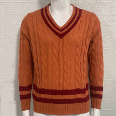 Men's striped colorblock knitted sweater