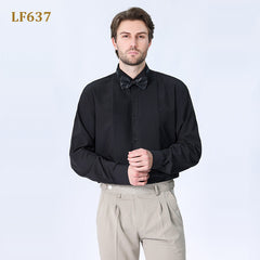 New Men's Dress French Shirt with Bow Tie