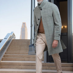 2024 Winter New Men's Wool Plaid Cotton Coat