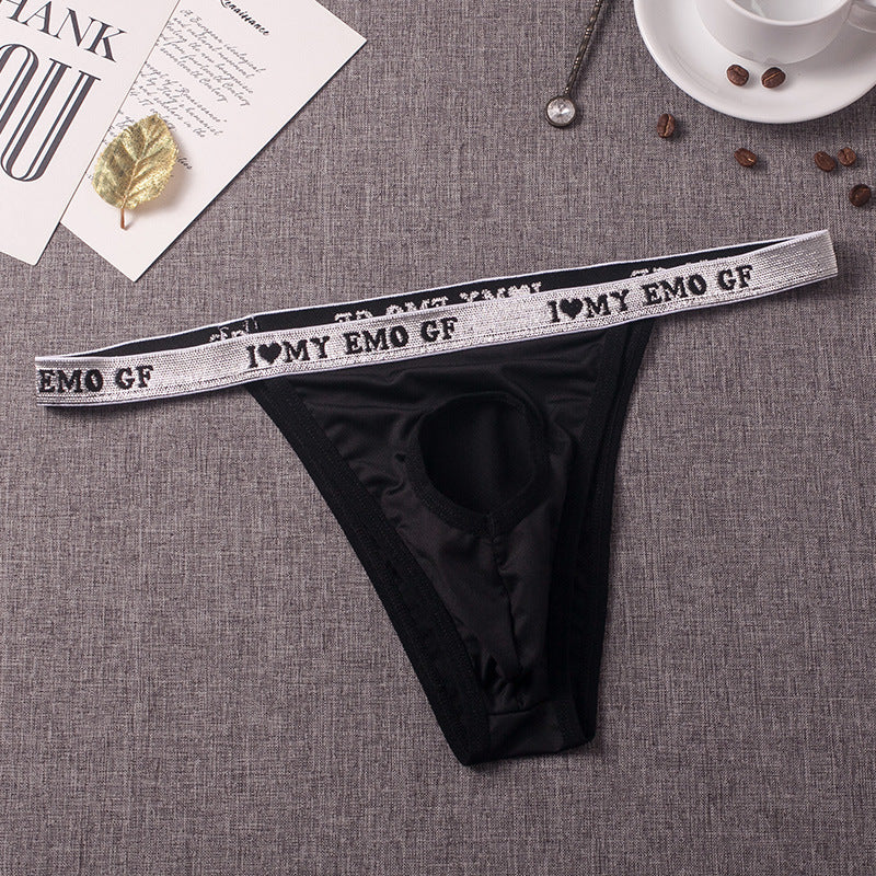 Men's New Hip Lift Transparent Low Waist Thong