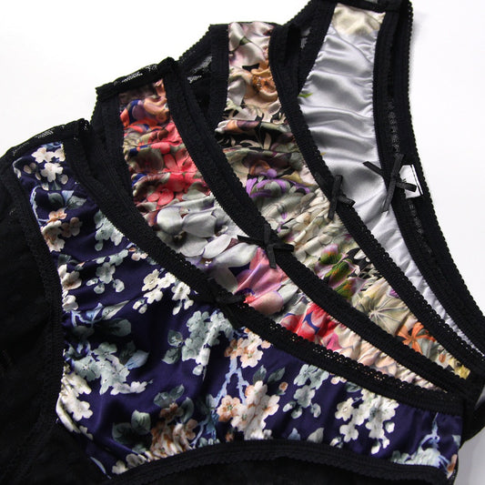 Satin Lace Sexy See-through Briefs