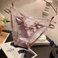 Tie-strap hollow satin low waist mesh transparent briefs