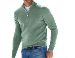 New Long Sleeve V-Neck Zipper Casual Sweater
