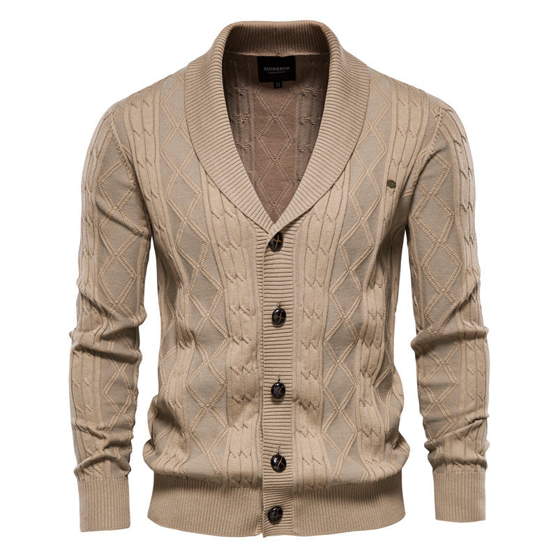 Men's V-neck Knitted Cardigan