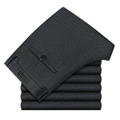 Men's Thickened High Waist Elastic Straight Warm Non-iron Casual Pants