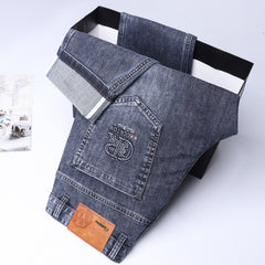 2024 New High-end Men's Casual Business Trend Loose Straight Jeans