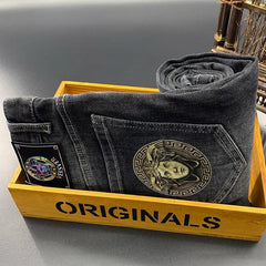 Fashion slim fit printed casual versatile trendy jeans