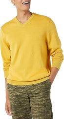 Men's Solid Color V-neck Sweater