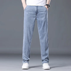 Men's High-end Thin Business Casual Ice Silk Soft Jeans