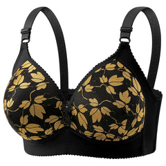 Lace Trim Large Size Wire-Free Push-Up Bra