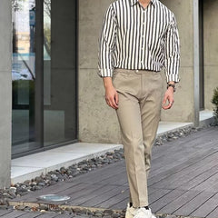Men's New Gentleman High-quality Striped Plaid Business Casual Shirt