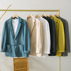 Business Casual Cotton Linen Suit Jacket