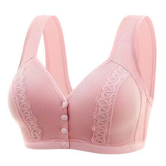 Plus Size Thin Front Button Full Cup Bra