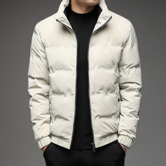New men's stand collar zipper fashionable down jacket