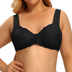 Button Front Sexy Lace Wireless Bra