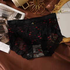 Sexy Lace Hollow Mesh Silk Briefs