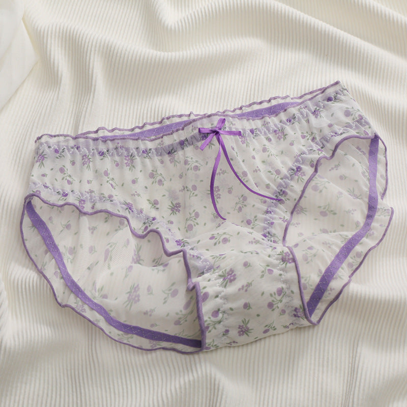 Lace Printed Thin Breathable Panties