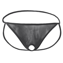Men's Sexy Transparent Mesh Open Low Rise Thong