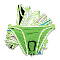 Men's Sexy Transparent Large Size Low Rise Open Crotch Briefs
