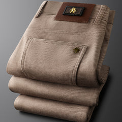 Men's Winter Striped Soft Business Casual Pants