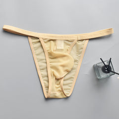 Men's Sexy Low Waist Breathable See-through Mesh Briefs