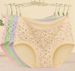Pure cotton antibacterial breathable tummy-control large size underwear