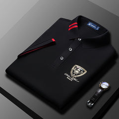 Men's Solid Color Mulberry Silk Casual Polo Shirt