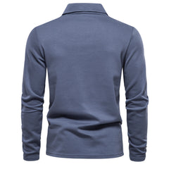 Men's Casual Solid Color Lapel Versatile Polo Shirt