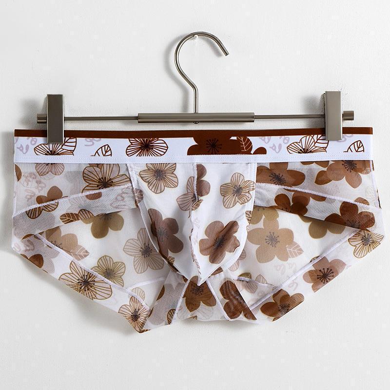 Thin mesh printed breathable cool U-convex  Panties