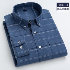 100% Cotton Plaid Striped Solid Color Long-sleeved Shirts