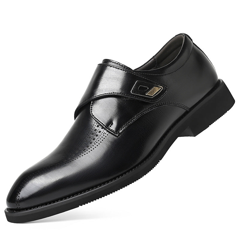 New Men's Velcro Gentleman Leather Shoes