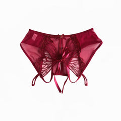 Sexy Open Crotch Lace-up Low-rise Briefs