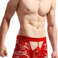 Men's Sexy Lace Open Mesh Transparent Boxer Briefs