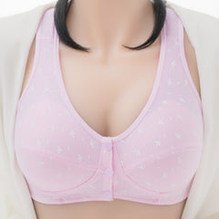 Thin Front Open Button Plus Size Wireless Bra