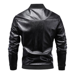 New Men's High Quality Stand Collar Leather Jackets