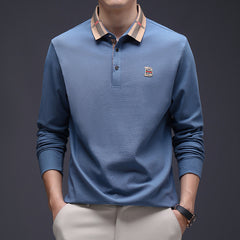 Men's Business Casual Cotton Embroidered Polo Shirt