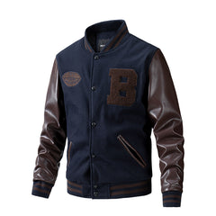 Men's Casual Embroidered Patchwork Jacket