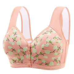 New style large size wire-free bra with front button fastening