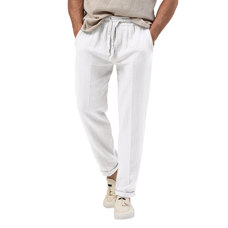 Men's Large Solid Color Loose Straight Casual Pants