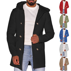 2023 Men's Double-breasted Casual Woolen Windbreaker Jacket