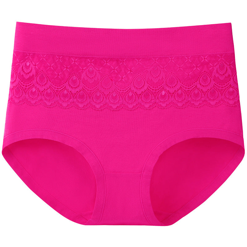 [6PCS] 100% Cotton Women's Plus Size Sexy Lace High Waist Panties