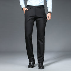 Men's Anti-wrinkle Soft Business Casual Stretch Straight Trousers