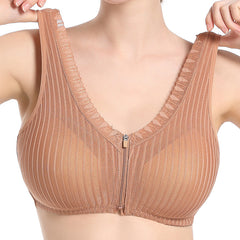 New style front zipper wireless plus size bra