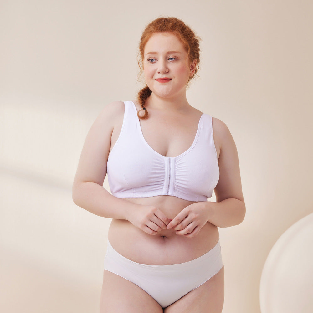 Front Button Wireless Cotton Bra