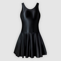 One-piece tight silky shiny gymnastics skirt