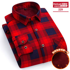 Men's Long-sleeved Double-sided Velvet Loose Casual Shirt