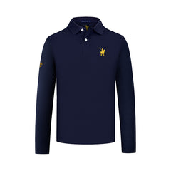 Men's Business Solid Color Long Sleeve Polo Shirt
